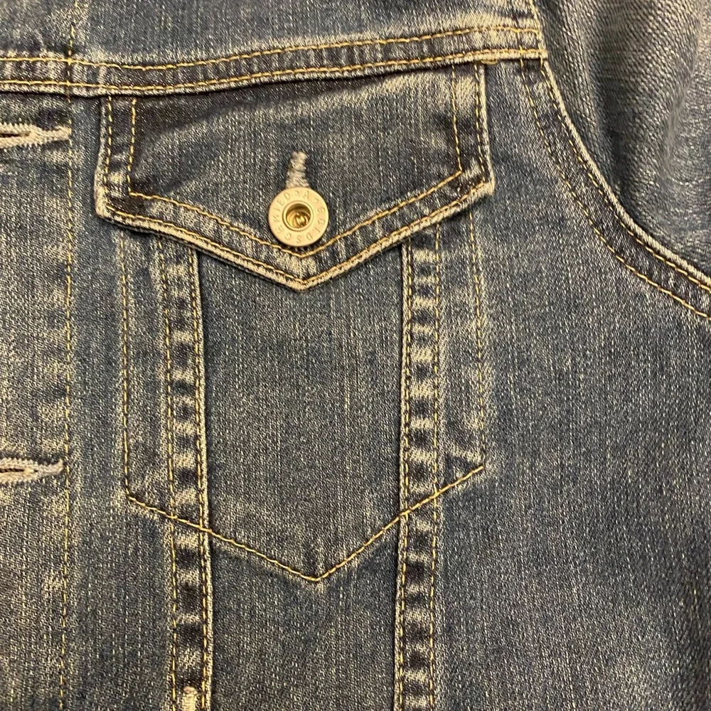 Adriano Goldschmied AG Distressed Denim Jacket Blue XS - Picture 8 of 9